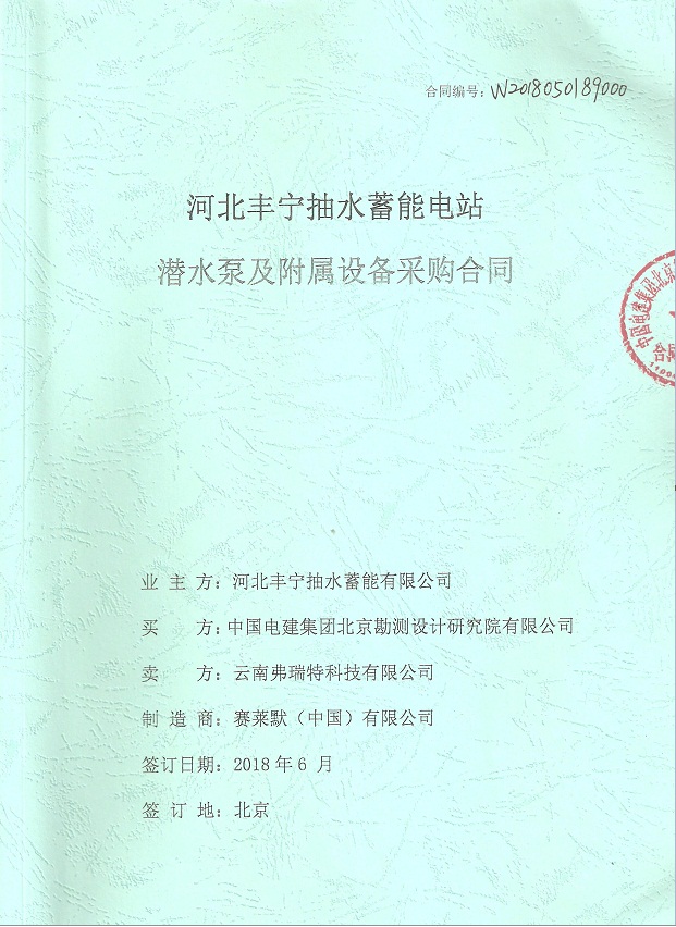 河北豐寧抽水蓄能電站潛水泵